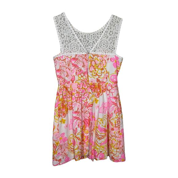 Lilly Pulitzer Raegan Dress 2 Resort White Happiness Is Lace Pink Preppy Retro - Picture 4 of 7